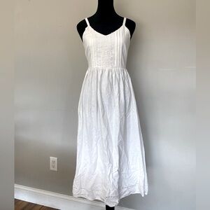 White Linen Midi Dress